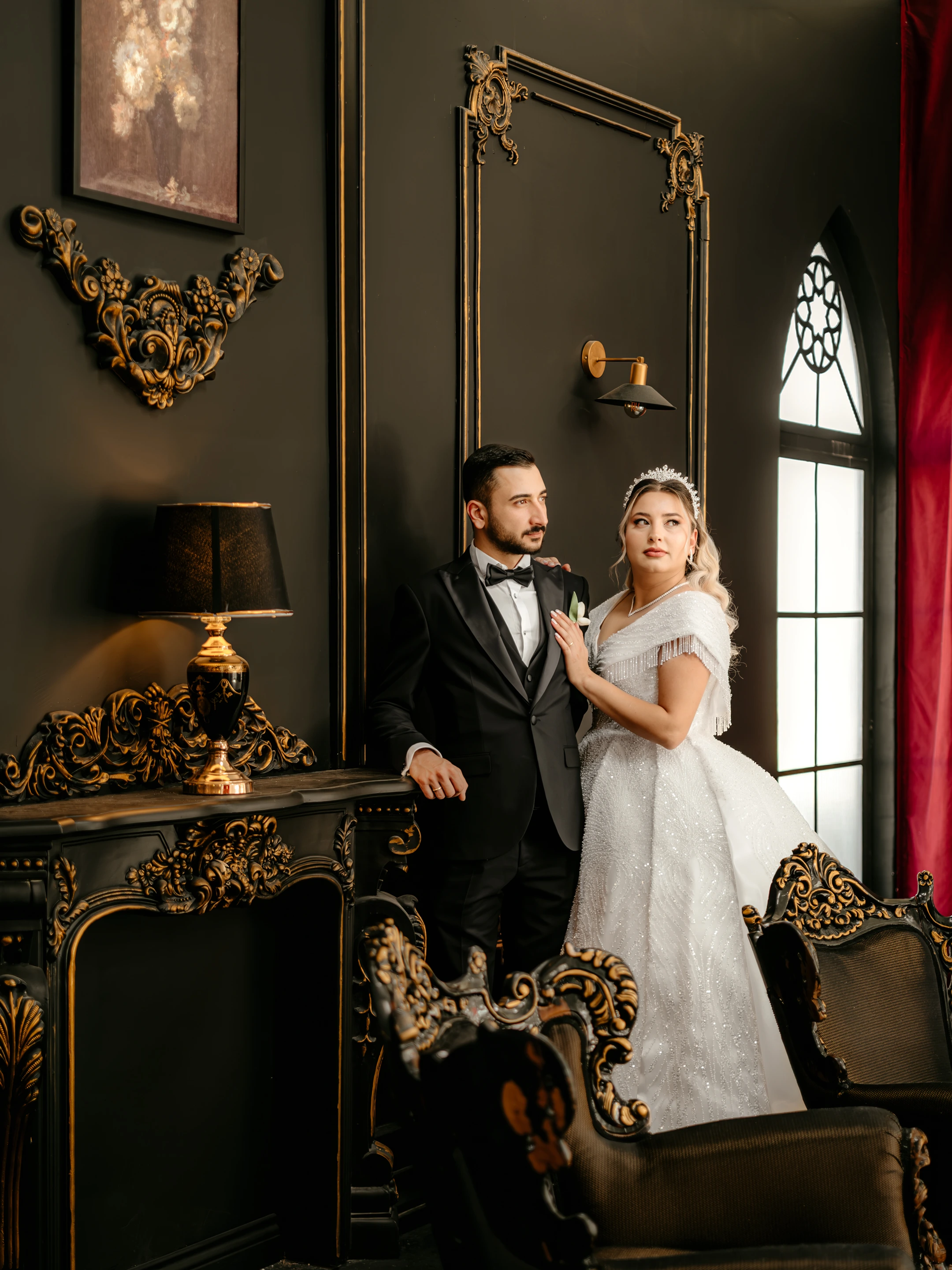 dramatik gelin damat pozları